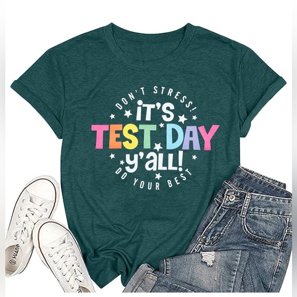 Mousya Tops - Women's Graphic Tee - Green * It’s test day y’all *
* XL * Brand New *